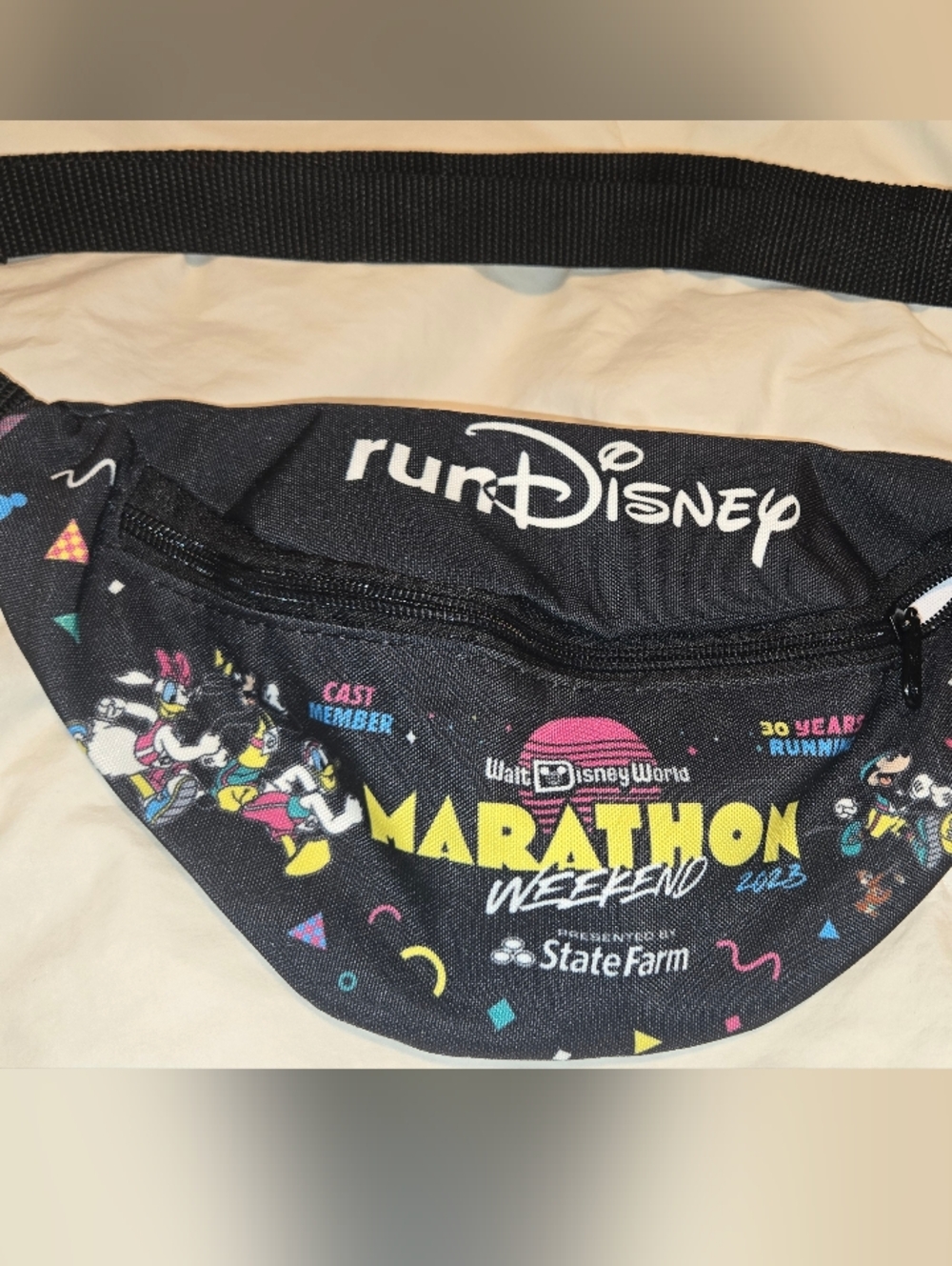 runDisney Marathon Weekend 2023 Black Logo Fanny Pack